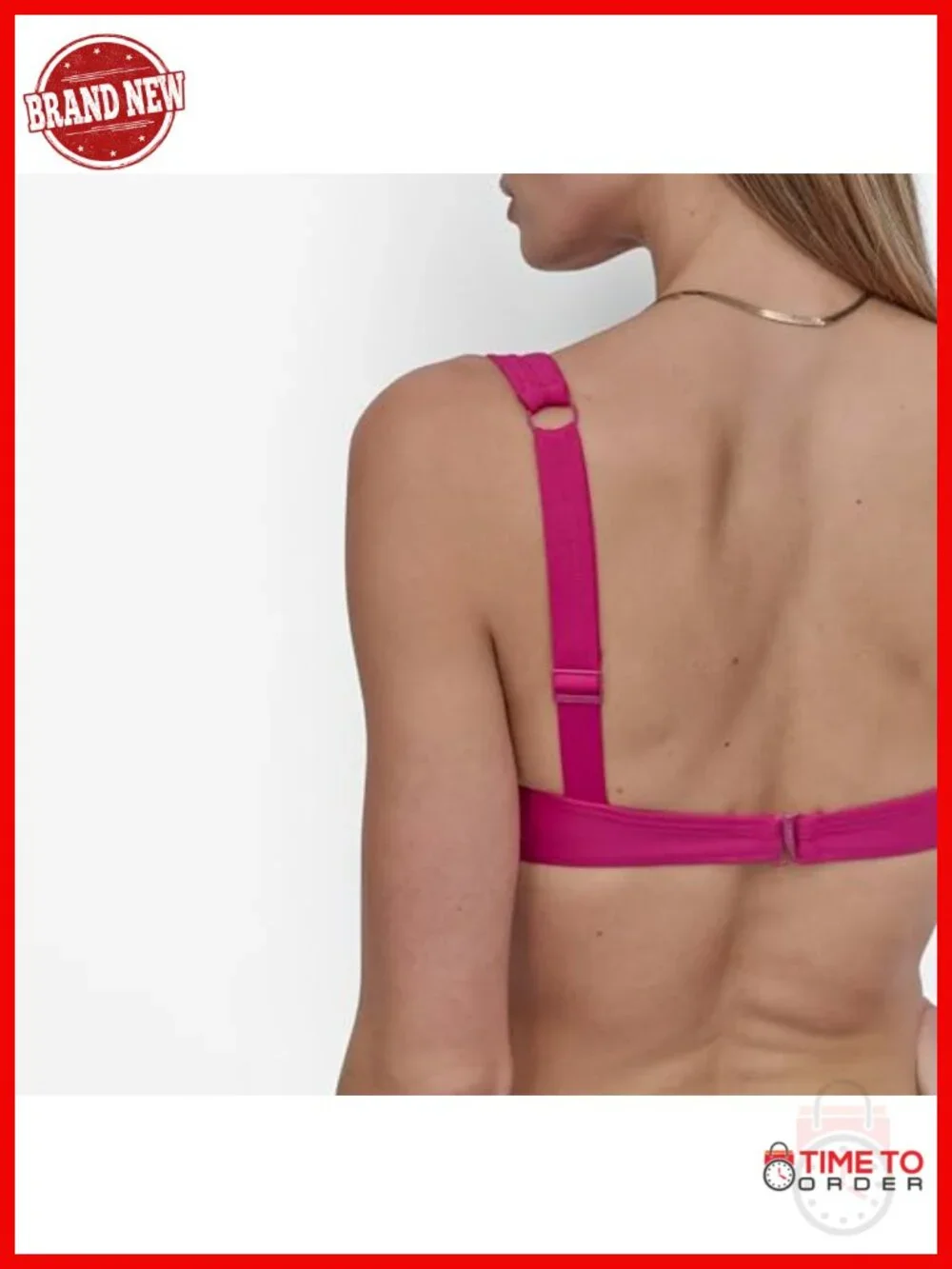 Women's Molded Bra Bikini Set with Low Rise Ring Detail Bottom